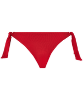 Slip bikini donna con laccetti laterali Plumetis Moulin rouge vista frontale