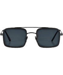 Gafas de sol unisex blancas de madera Tulipwood de la colección VBQ x Shelter Negro vista frontal