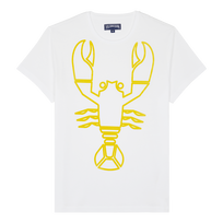 男士植绒 Lobster 印花有机棉 T 恤 White 正面图