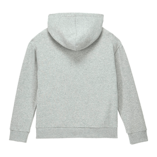Boys Embroidered Hoodie Sweatshirt Logo 3D Heather grey back view