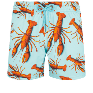 Men Stretch classic Printed - Men Stretch Swim Trunks Lobster, Lagoon front view