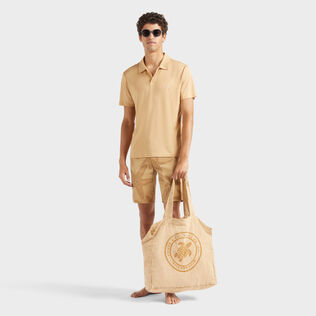 Men Bermuda Shorts Starfish Darkening Printed Gabardine Mocha details view 1