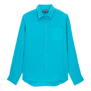 Camisa de lino lisa para hombre Curazao vista frontal