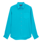 Camisa de lino lisa para hombre Curazao vista frontal