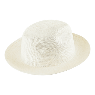Natural Straw Panama Hat Solid Sand front view