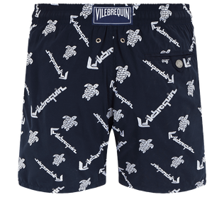 Men Swim Trunks Embroidered Vilebrequin Vilebrequin - Limited Edition Navy back view
