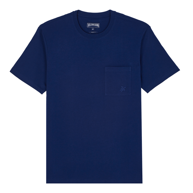 Camiseta De Algodón Orgánico De Color Liso Para Hombre - Camisetas - Titan - Azul