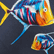 Chanclas de playa con estampado Piranhas para hombre Azul marino 
