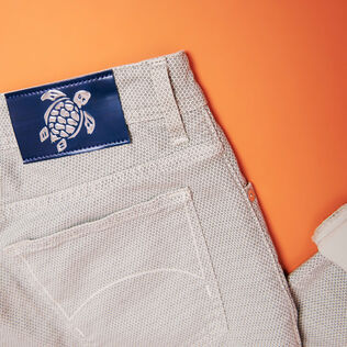 Men Gabardine Pants Regular Fit Micro Dot Caviar details view 1