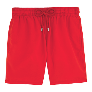 Men Swimwear Solid Poppy red front view