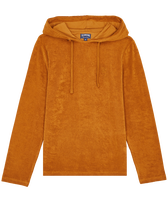 Men Terry Long-sleeves Hooded T-shirt Caramel front view
