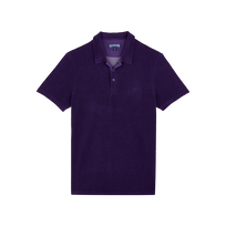 Polo en coton éponge organique homme uni Minuit vue de face