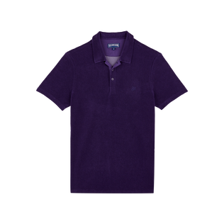 Polo en coton éponge organique homme uni Minuit vue de face