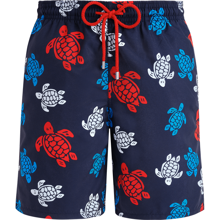 Men Long Swim Shorts Tortues Multicolores - Okoa - Blue