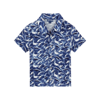 男童整版 Requins 棉质衬衫 Navy 正面图