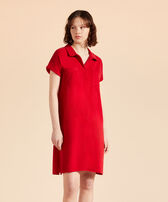 Robe chemise femme unie Moulin rouge vue portée de face