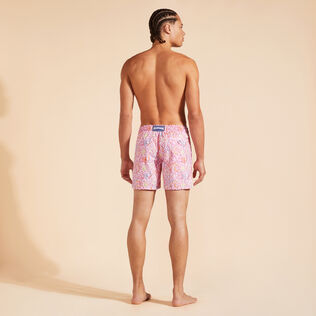 Men Swim Shorts Embroidered Noumea Sea - Limited Edition Marshmallow back worn view