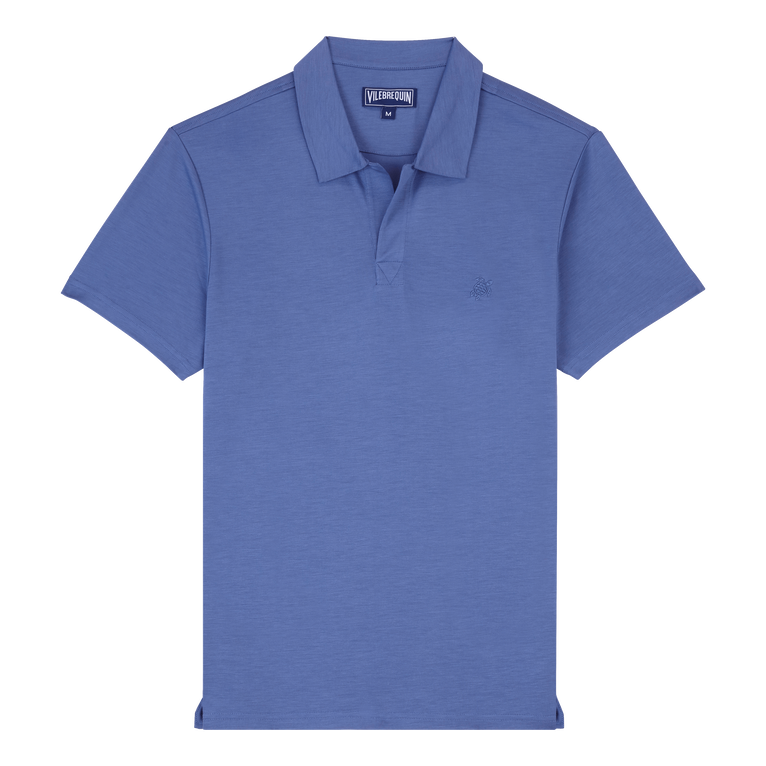 Men Tencel Polo Shirt Solid - Pirinol - Blue