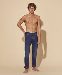 Men 5-Pockets Denim Pants Mosaïque Med denim w2 front worn view