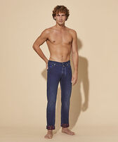 Jean stretch 5 poches homme Mosaïque Med denim w2 vue portée de face