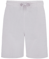 Unisex Terry Bermuda Shorts Solid Hydrangea front view