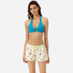 Women Swim short Jeux de Plage Yellow front worn view