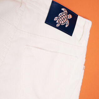 Pantalón recto de terciopelo con cinco bolsillos para hombre Off white detalles vista 1
