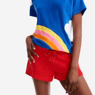 Shorty femme en éponge uni - Vilebrequin x JCC+ - Edition limitée Coquelicot vue de détail 1