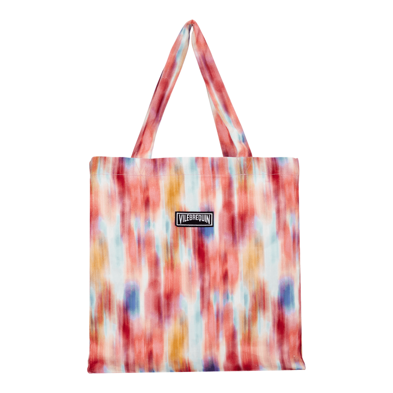 Borsa Da Spiaggia Unisex In Lino Ikat Flowers - Borsa Da Spiaggia - Babel - Multi