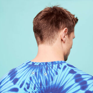 Men Cotton T-Shirt Tie & Dye Nautilius Print Celeste detalles vista 2
