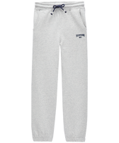 Boys Cotton Jogger Pants Solid Heather grey front view