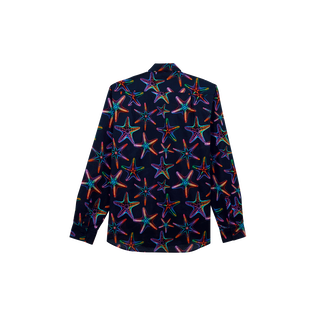 Disco Stars Unisex-Hemd aus Bio-Baumwolle Marineblau Rückansicht