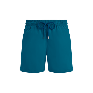 Men Swim Trunks Solid Peacock front view