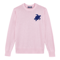 Pullover en coton et cachemire ras-du-cou homme Tortue Rose vue de face