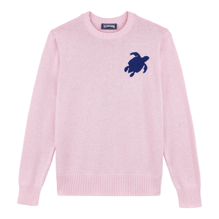 Pullover en coton et cachemire ras-du-cou homme Tortue Rose vue de face