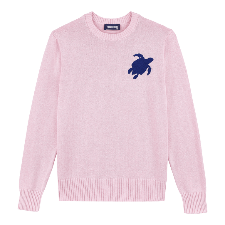 Men Cotton And Cashmere Crewneck Sweater Turtle - Rayol - Pink - Size L - Vilebrequin