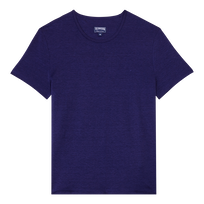 T-shirt in jersey di lino tinta unita Midnight vista frontale