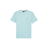 Camiseta de algodón orgánico de color liso natural para hombre Pacifico vista frontal