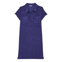 Women Terry Polo Dress Solid Midnight front view