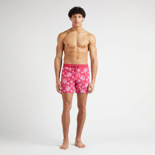 Bañador con estampado Flocked Turtle Heart Tahiti para hombre Grosella vista frontal desgastada