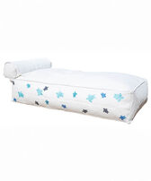 White Floating Sun Lounger with Multicolored Turtle Embroidery – VBQ x MX HOME White front view