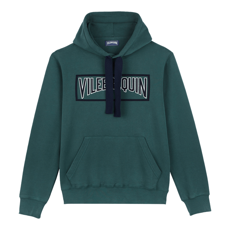 Men Cotton Hoodie Sweatshirt Solid - Martin - Green - Size XL - Vilebrequin