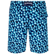 Men Long Swim Trunks Blurred Turtles Navy back view
