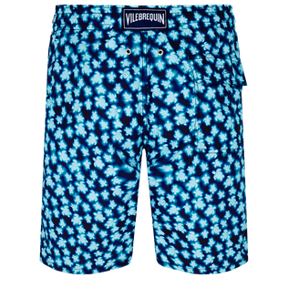 Bañador largo con estampado Blurred Turtles para hombre Azul marino vista trasera