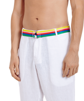 Cinturón resistente al agua con estampado Rainbow - Vilebrequin x JCC+ - Edición limitada Blanco vista frontal desgastada