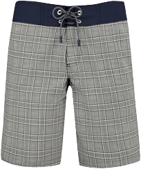 Maillot de bain long en laine mérinos homme Prince de Galles Bleu marine vue de face