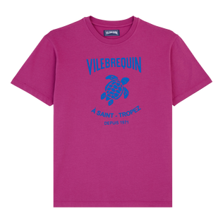 Camiseta de algodón con logotipo y estampado Gomy para hombre Morado vista frontal
