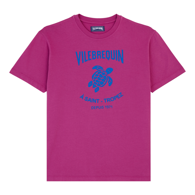 Men Cotton T-shirt Printed Turtle Logo - Tee Shirt - Portisol - Red - Size XXXL - Vilebrequin