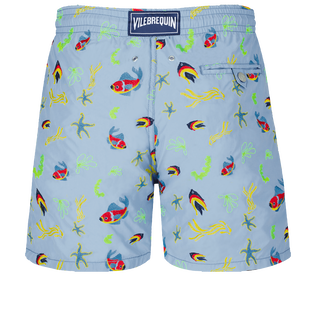 Men Swim Shorts Embroidered Naive Fish - Limited Edition Divine back view