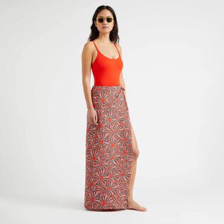 女士纯色半身裙式连体泳衣 Poppy red 细节视图1